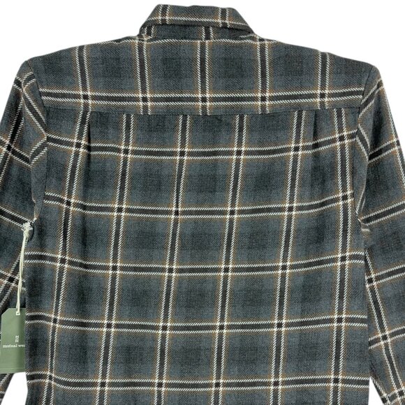 Mutual Weave Men's Long Sleeve Button Charcoal Shadow Plaid Shirt Size Small NWT - Picture 4 of 9